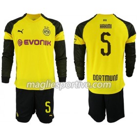Completo Calcio Borussia Dortmund Hakimi 5 Bambino Divisa Prima 2018/2019 ML